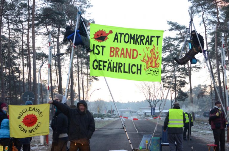 Aktion vor der Brennelementefabrik in Lingen, Januar 2019